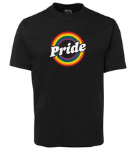 Load image into Gallery viewer, Retro Pride Rainbow Circle Logo Adults T-Shirt