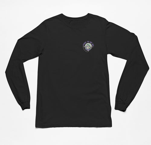 Jila Unicorn - Free To Be Me Small Logo Adults Longsleeve T-Shirt (Black)