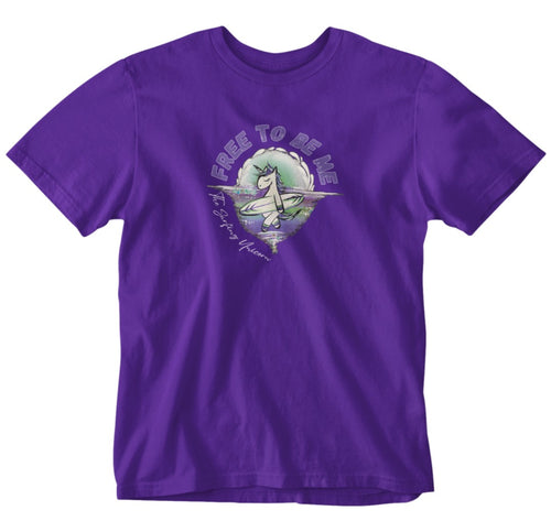 Jila Unicorn - Free To Be Me Adults T-Shirt (Purple)