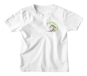 Uzzy Unicorn - Wise Wild Free Small Logo Childrens T-Shirt (White)