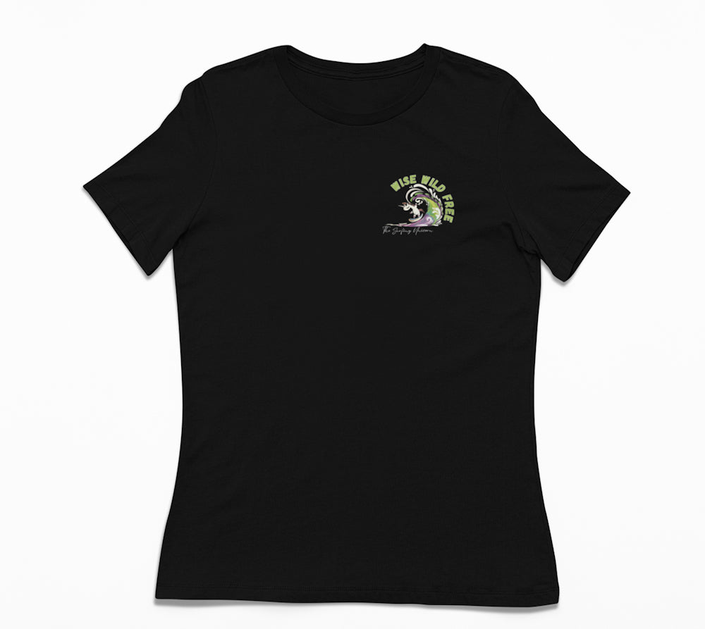 Uzzy Unicorn - Wise Wild Free Small Logo Ladies Fit T-Shirt