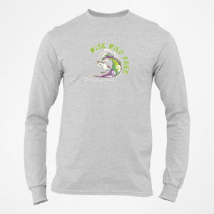 Uzzy Unicorn - Wise Wild Free Adults Longsleeve T-Shirt (Grey)