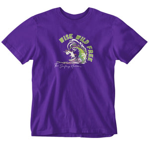 Uzzy Unicorn - Wise Wild Free Adults T-Shirt (Purple)